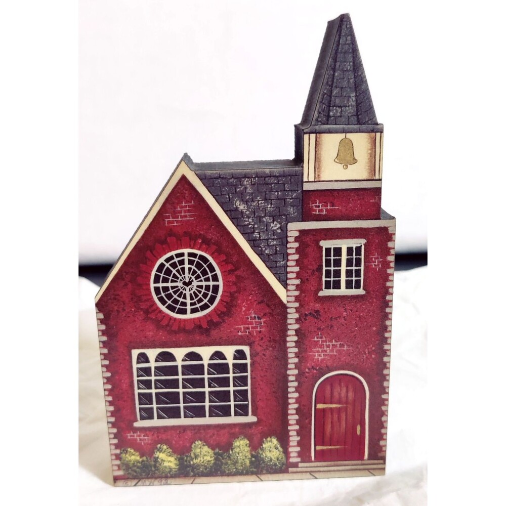 1990's Brandywine Woodcrafts Wood "Church" Building Wooden